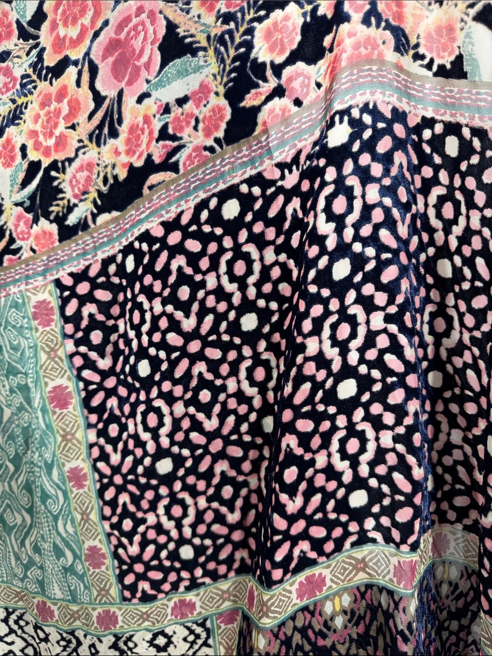 Anthropologie Akemi + Kin Boho Kimono Floral Patchwork Multicolor Flowy Duster - Picture 12 of 13
